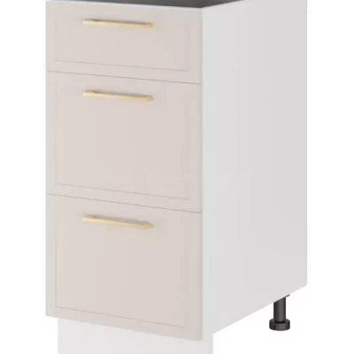 Alsó szekrény fiókokkal ARACY - szélesség 40 cm, fehér, lábak 15 cm