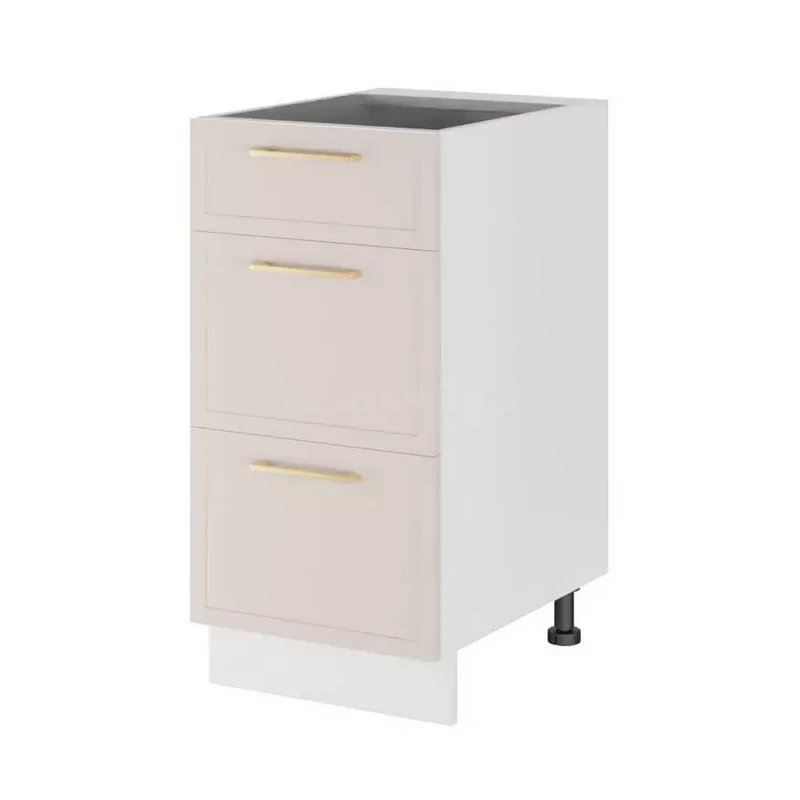Alsó szekrény fiókokkal ARACY - szélesség 40 cm, fehér, lábak 15 cm