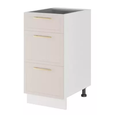 Alsó szekrény fiókokkal ARACY - szélesség 40 cm, fehér, lábak 15 cm