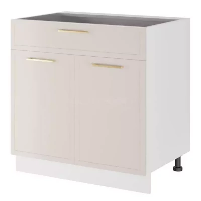 Kombinált alsószekrény ARACY - szélesség 80 cm, fehér, lábak 10 cm