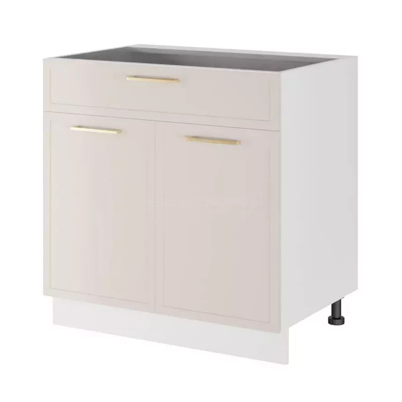 Kombinált alsószekrény ARACY - szélesség 80 cm, fehér, lábak 10 cm