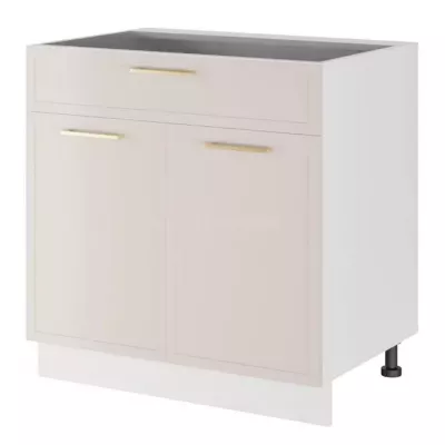 Kombinált alsószekrény ARACY - szélesség 80 cm, fehér, lábak 15 cm
