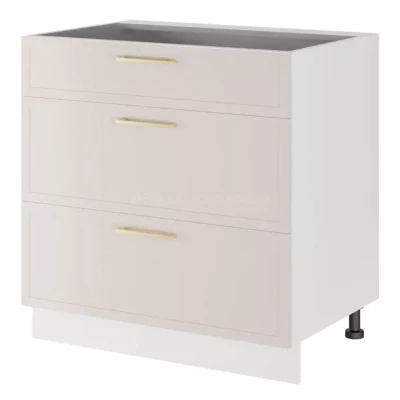 Alsószekrény fiókokkal ARACY - szélesség 80 cm, fehér, lábak 15 cm