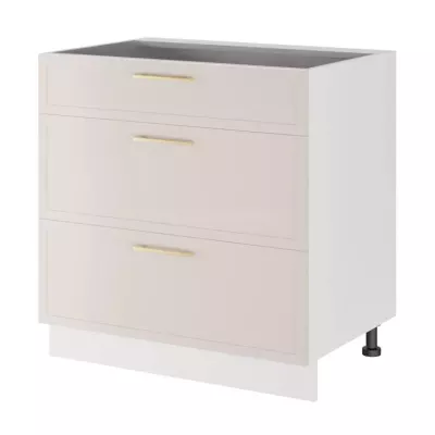 Alsószekrény fiókokkal ARACY - szélesség 80 cm, fehér, lábak 15 cm