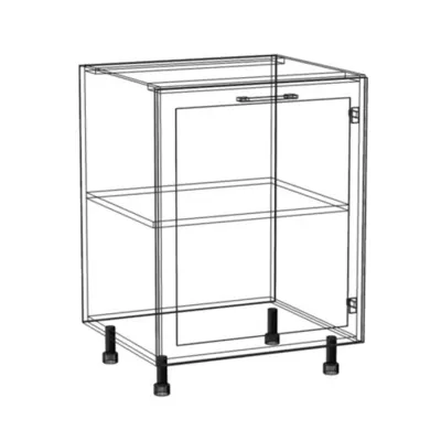 ARACY szigetszekrény - szélesség 60 cm, fehér, lábak 10 cm