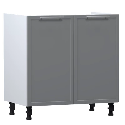 ARACY mosdószekrény - szélesség 80 cm, szürke / fehér, lábak 15 cm