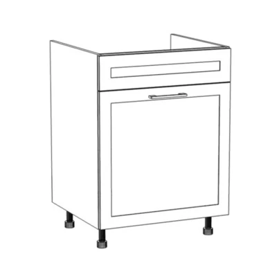 Mosdószekrény fiókkal ARACY - szélesség 60 cm, fehér, lábak 15 cm