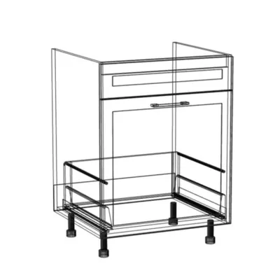 Mosdószekrény fiókkal ARACY - szélesség 60 cm, fehér, lábak 15 cm