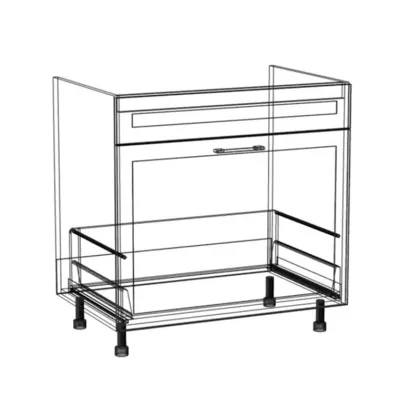 Mosdószekrény fiókkal ARACY - szélesség 80 cm, fehér, lábak 15 cm