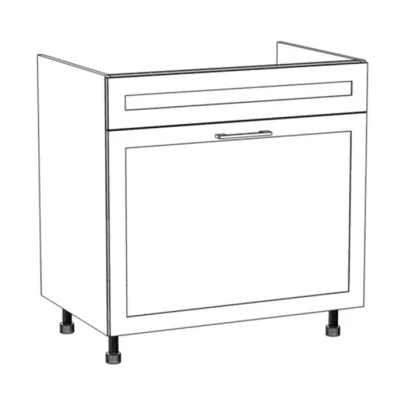 Mosdószekrény fiókkal ARACY - szélesség 80 cm, szürke / fehér, lábak 10 cm