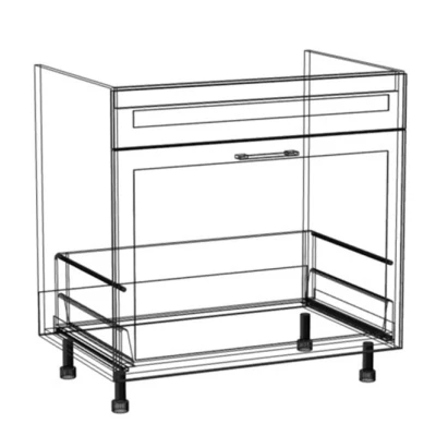 Mosdószekrény fiókkal ARACY - szélesség 80 cm, szürke / fehér, lábak 10 cm