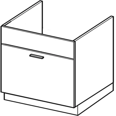 Mosdószekrény fiókkal ARACY - szélesség 80 cm, szürke / fehér, lábak 15 cm