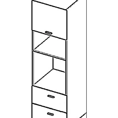 Kombinált szekrény beépített készülékekhez ARACY - szélesség 60 cm, fehér, lábak 10 cm