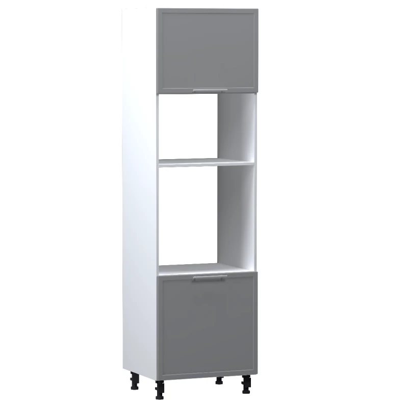 Beépített konyhaszekrény ARACY - szélesség 60 cm, szürke / fehér, lábak 10 cm