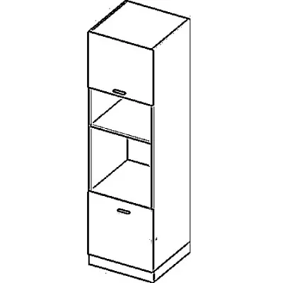 Beépített konyhaszekrény ARACY - szélesség 60 cm, szürke / fehér, lábak 10 cm