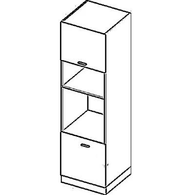 Beépített konyhaszekrény ARACY - szélesség 60 cm, szürke / fehér, lábak 15 cm
