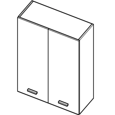 Felső kétajtós szekrény ARACY - szélesség 60 cm, szürke / fehér