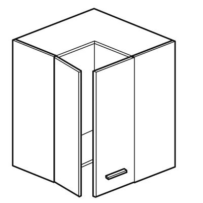 ARACY konyhai sarokszekrény - szélesség 60 cm, szürke / fehér