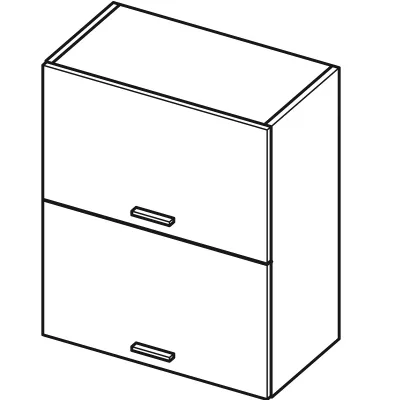 Kétajtós fali szekrény ARACY - szélesség 60 cm, szürke / fehér