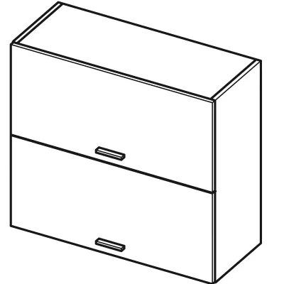 Kétajtós fali szekrény ARACY - szélesség 80 cm, szürke / fehér