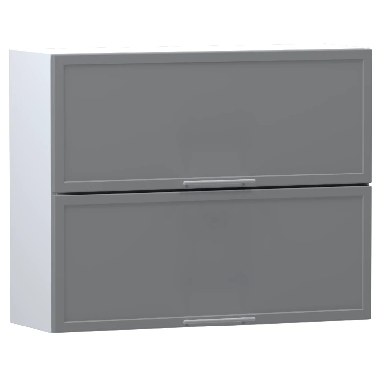 Kétajtós fali szekrény ARACY - szélesség 90 cm, szürke / fehér