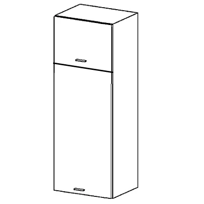 Falra szerelhető, kétajtós ARACY szekrény - szélesség 40 cm, fehér