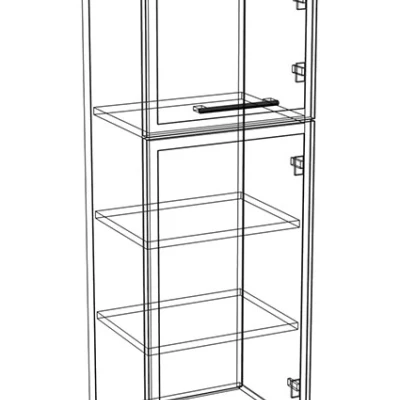 Falra szerelhető, kétajtós ARACY szekrény - szélesség 40 cm, fehér