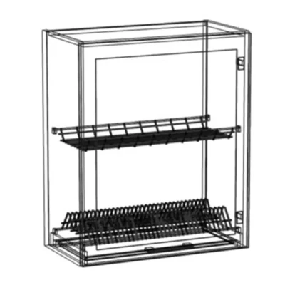 Felső szekrény csepegtetővel ARACY - szélesség 60 cm, szürke / fehér