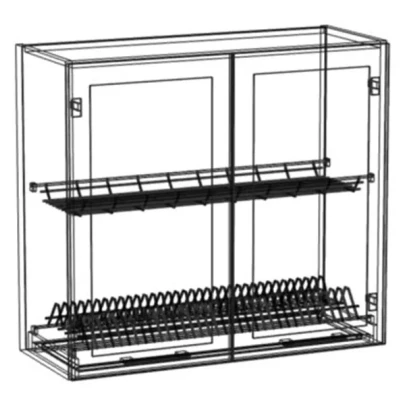 Felső szekrény csepegtetővel ARACY - szélesség 80 cm, fehér