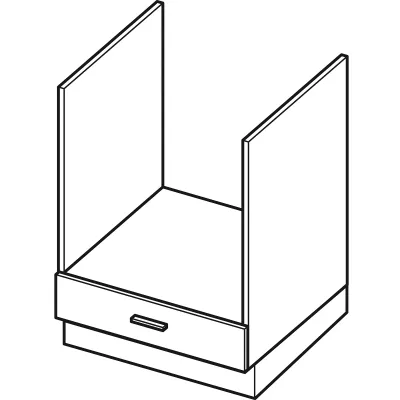 Beépített sütőszekrény ARACY - szélesség 60 cm, szürke / fehér, lábak 15 cm