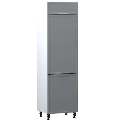 Beépített hűtőszekrény szekrény ARACY - szélesség 60 cm, szürke / fehér, lábak 10 cm
