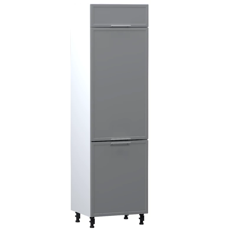 Beépített hűtőszekrény szekrény ARACY - szélesség 60 cm, szürke / fehér, lábak 15 cm