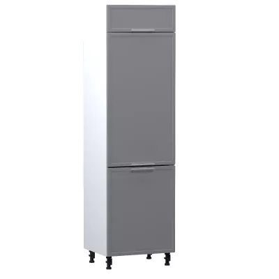 Beépített hűtőszekrény szekrény ARACY - szélesség 60 cm, szürke / fehér, lábak 15 cm