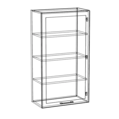 ARACY polcos konyhaszekrény - szélesség 60 cm, szürke / fehér