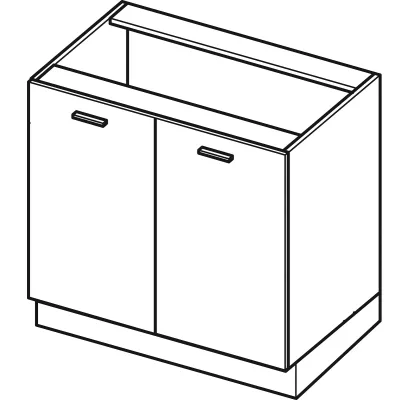 Kétajtós szekrény polccal IRENA - szélesség 90 cm, fényes fehér / fehér, lábak 15 cm