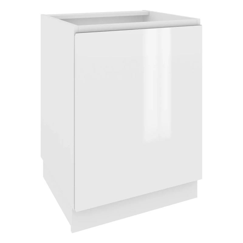 IRENA szigetszekrény - szélesség 60 cm, fényes fehér / fehér, 10 cm lábak