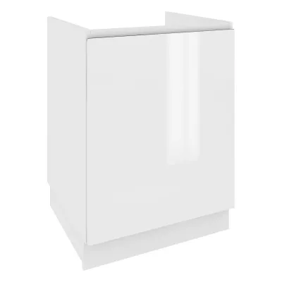 IRENA mosdószekrény - szélesség 60 cm, fényes fehér / fehér, 15 cm lábak