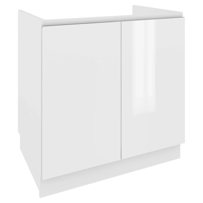 IRENA mosdószekrény - szélesség 80 cm, fényes fehér / fehér, 10 cm lábak