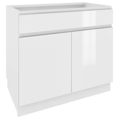 Kombinált alsószekrény IRENA - szélesség 90 cm, fényes fehér, lábak 10 cm