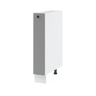 LESJA kihúzható szekrény - szélesség 15 cm, szürke / fehér, lábak 15 cm