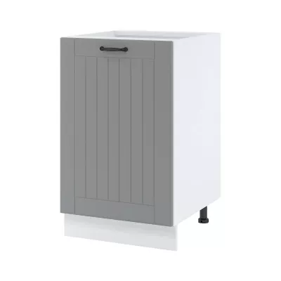 Alsó konyhaszekrény LESJA - szélesség 50 cm, szürke / fehér, lábak 15 cm