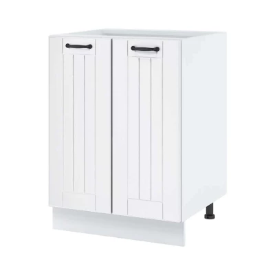 LESJA kétajtós alsó szekrény - szélesség 60 cm, fehér, lábak 10 cm