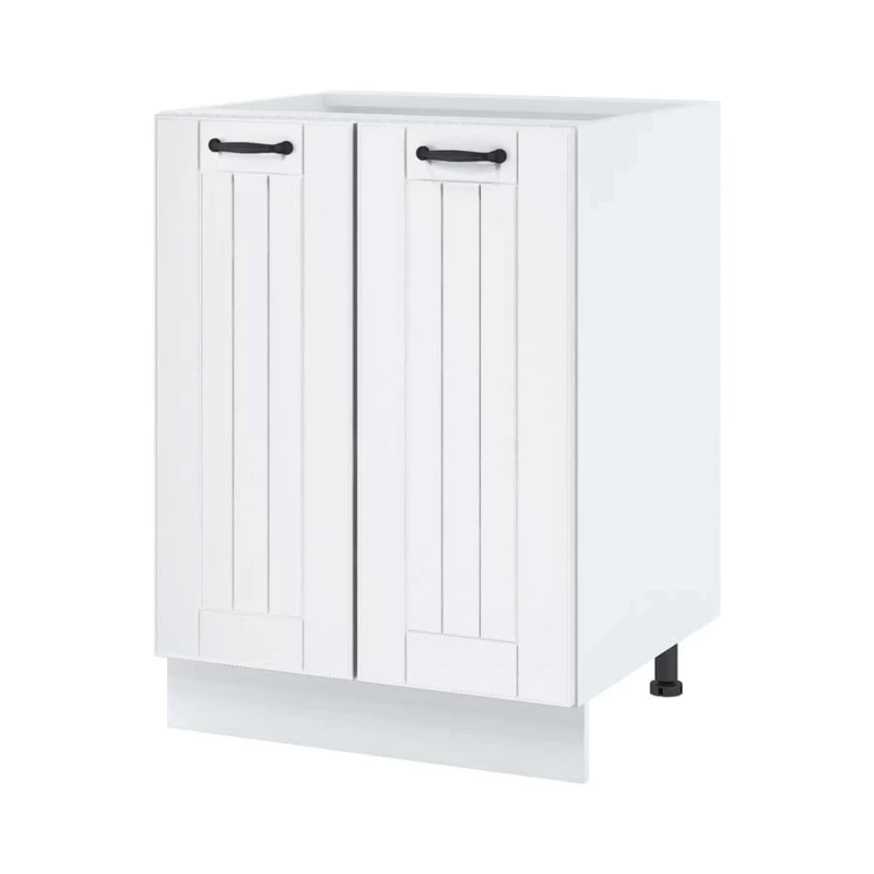 LESJA kétajtós alsó szekrény - szélesség 60 cm, fehér, lábak 10 cm