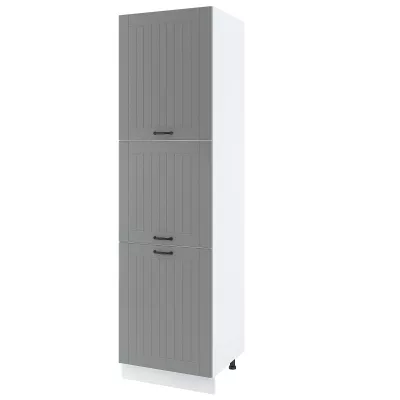 LESJA élelmiszerszekrény - szélesség 60 cm, szürke / fehér, lábak 15 cm