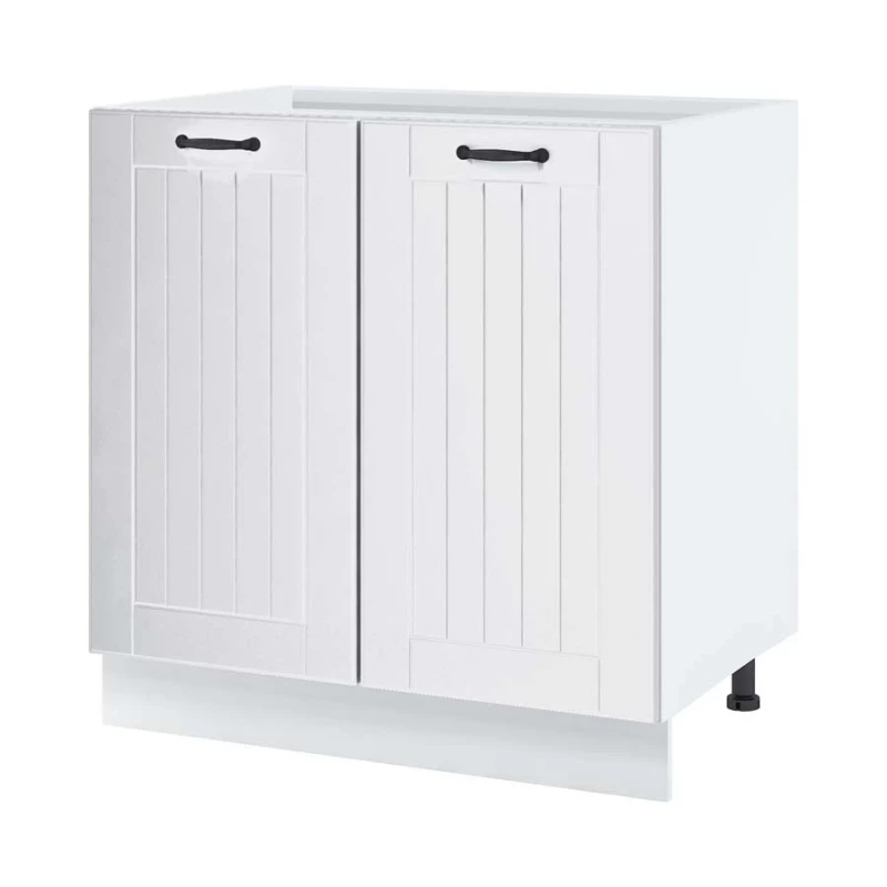 LESJA kétajtós konyhaszekrény - szélesség 80 cm, fehér, lábak 10 cm