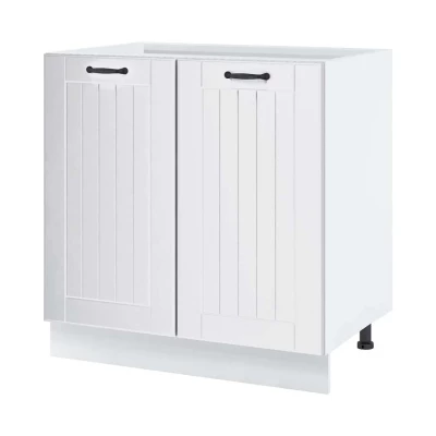 LESJA kétajtós konyhaszekrény - szélesség 80 cm, fehér, lábak 15 cm