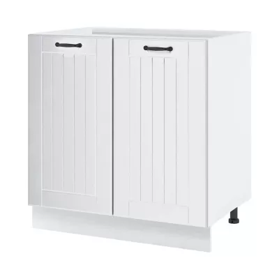 LESJA kétajtós konyhaszekrény - szélesség 80 cm, fehér, lábak 15 cm