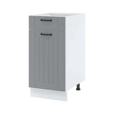 LESJA kombinált alsószekrény - szélesség 40 cm, szürke / fehér, lábak 15 cm