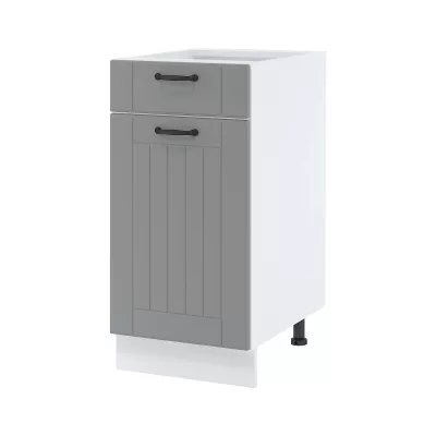 LESJA kombinált alsószekrény - szélesség 40 cm, szürke / fehér, lábak 15 cm