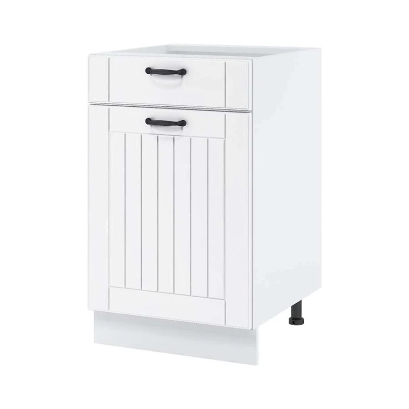 LESJA kombinált alsószekrény - szélesség 50 cm, fehér, lábak 15 cm